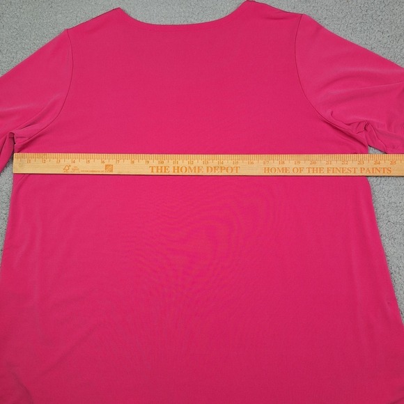 Susan Graver Shirt Womens 2X Pink Modern Essentials Liquid Knit Short Sleeve Top - Picture 5 of 9